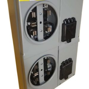 Integral metering base 5 terminals two services 125 amp. underground feed