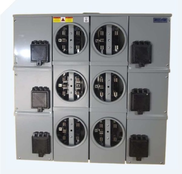 Single Phase Integral Metering Base 5 Terminals 125 Amp 6, 8, 10, 12 Parallel Services