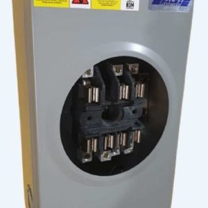 Base for three-phase 7-terminal 125 amp watt-hour meter