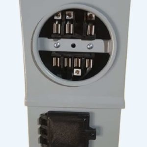 Three-phase integral metering base 7 terminals 125 amp. overhead power supply