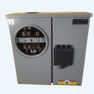 Three-phase 7-terminal 125 amp integral metering base with underground feed
