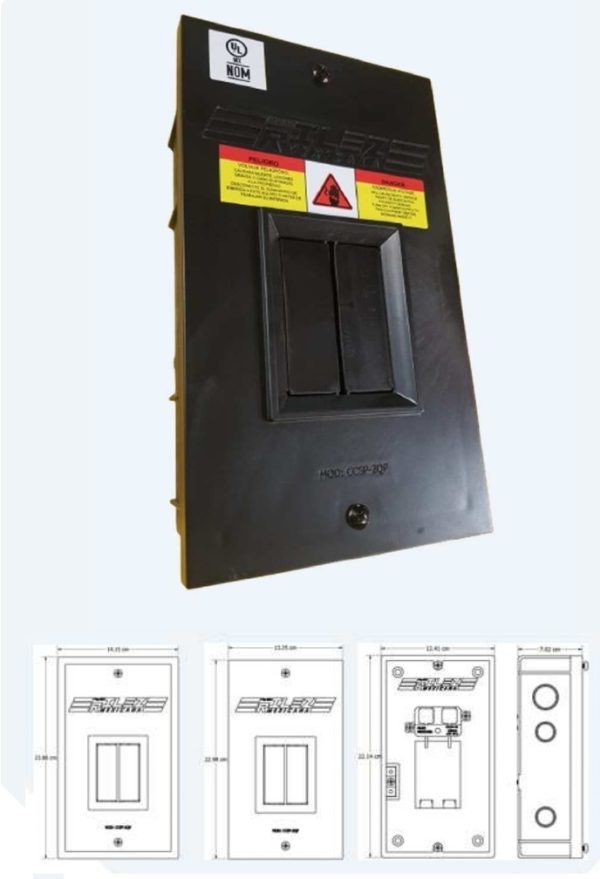 Single-phase 2-circuit thermoplastic load center type QP