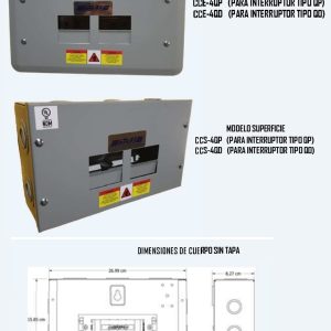 Centro de carga monofásico 4  circuitos tipo QP y tipo QP
