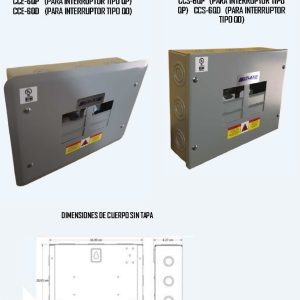 Centro de carga monofásico 6  circuitos tipo QP y tipo QD